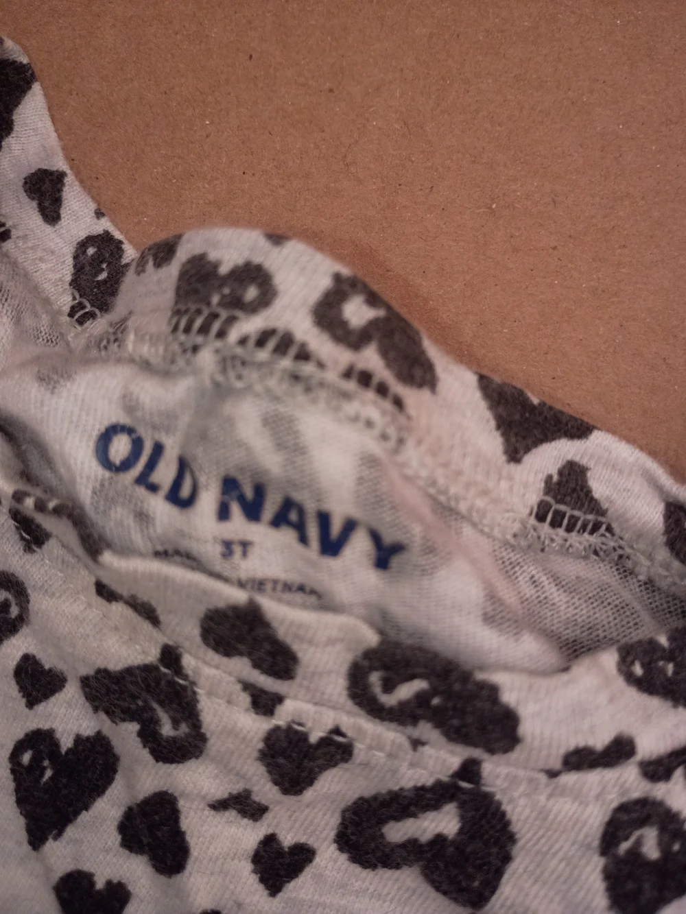 Old Navy White Tee with Black Heart Print